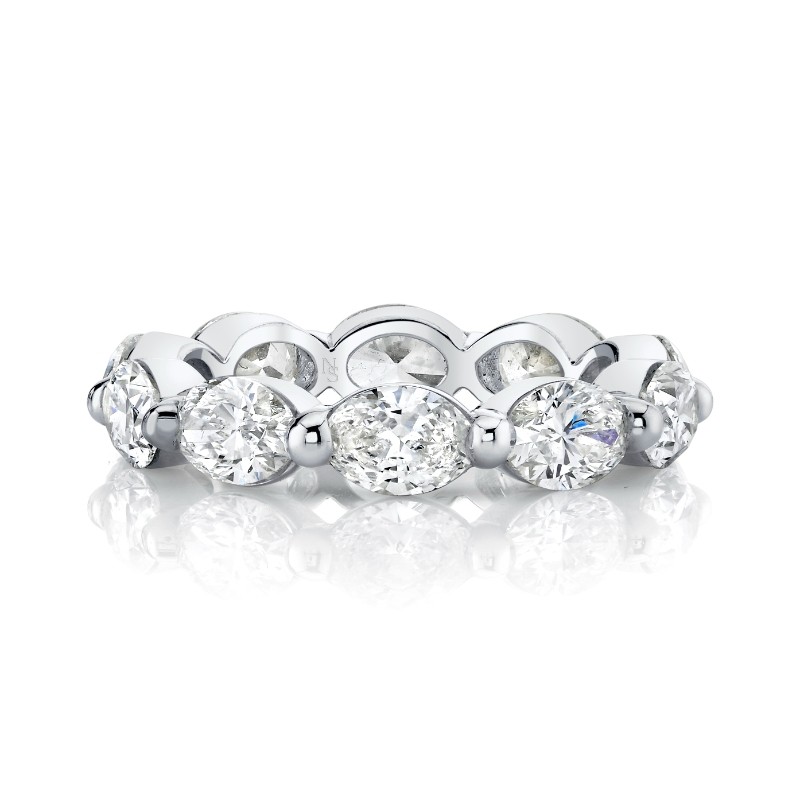 East West Oval Diamond Eternity Band