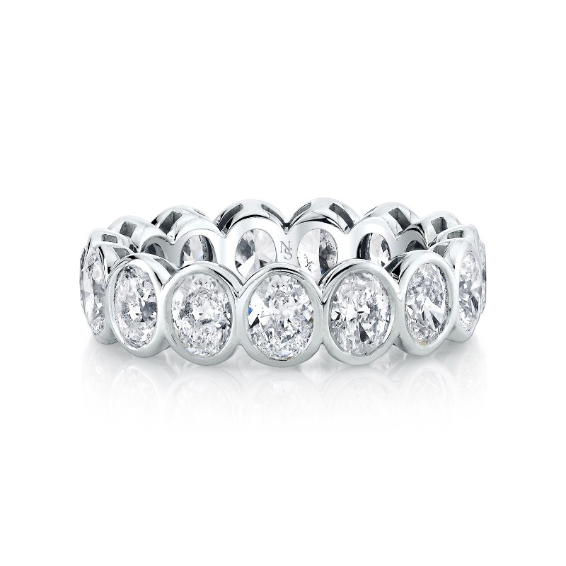 Oval Diamond Bezel Set Eternity band
