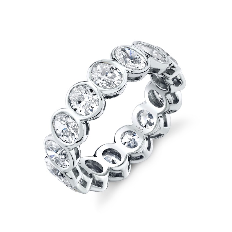 Oval Diamond Bezel Set Eternity band