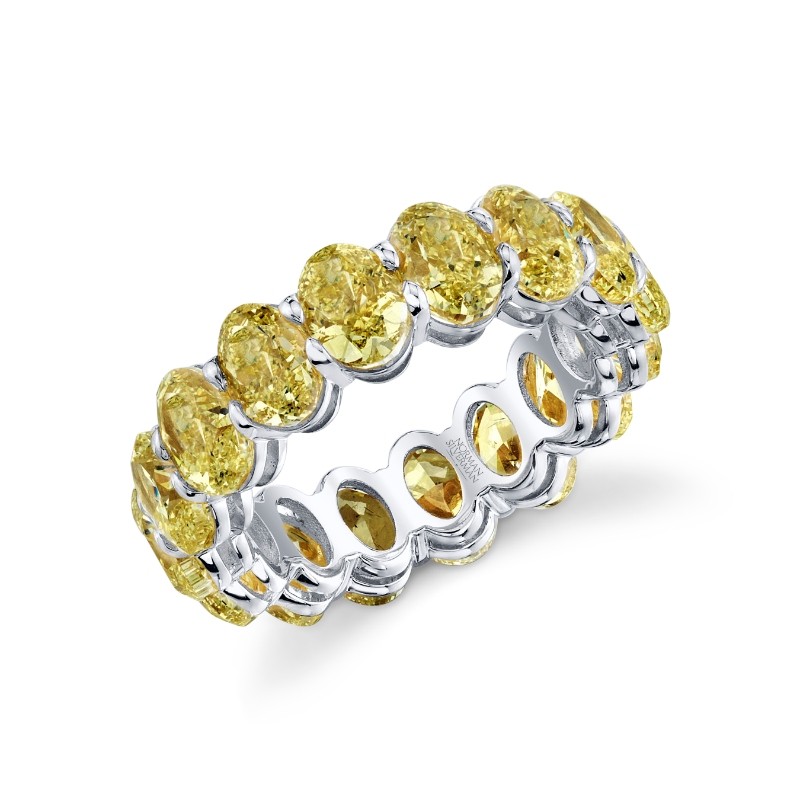 Fancy Yellow Oval Diamond Eternity Band