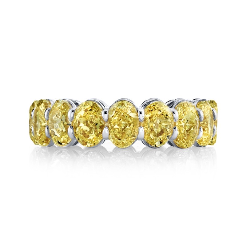 Fancy Yellow Oval Diamond Eternity Band
