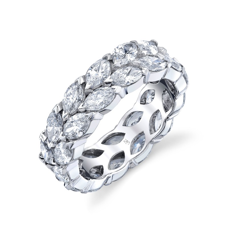 Marquise Diamond Double Row Eternity Band