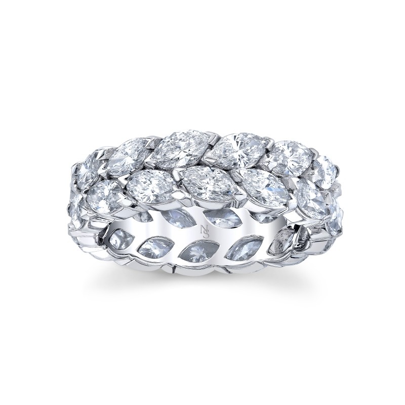 Marquise Diamond Double Row Eternity Band