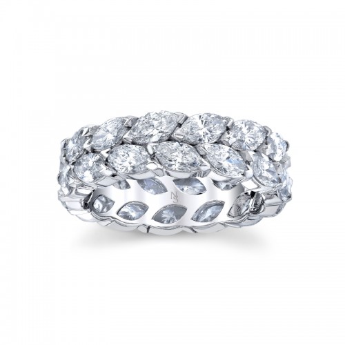Marquise Diamond Double Row Eternity Band
