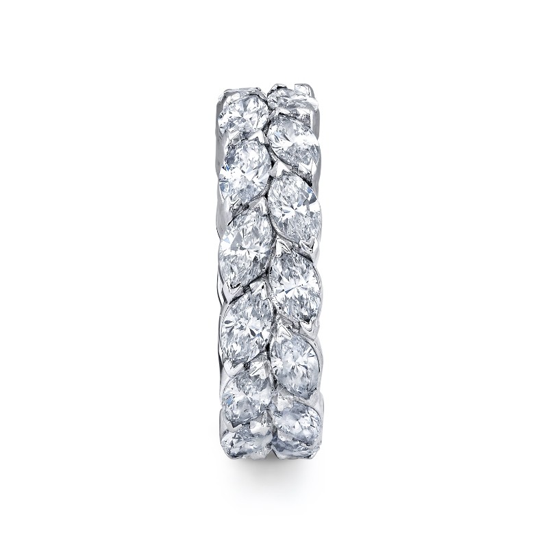 Marquise Diamond Double Row Eternity Band