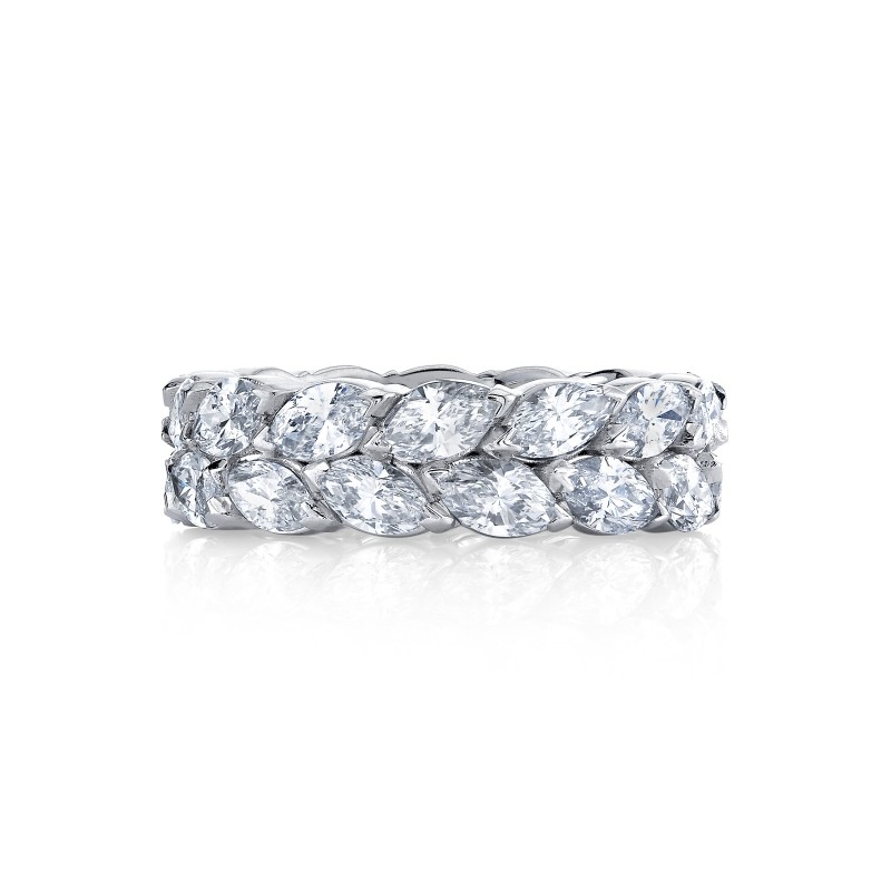 Marquise Diamond Double Row Eternity Band