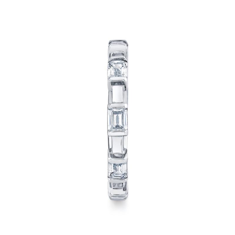Emerald Cut Diamond Bar Eternity Band
