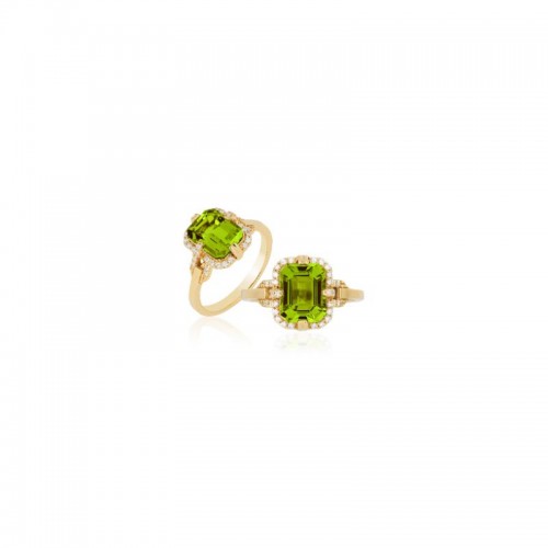18K Yellow Gold  Gossip Collection Emerald Cut Ring