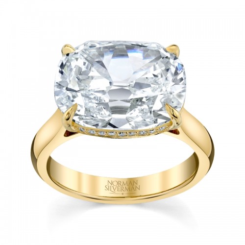 9.18 Carat East West Cushion Diamond Ring