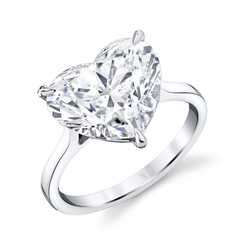 6.36 Carat Heart Diamond Solitaire Ring