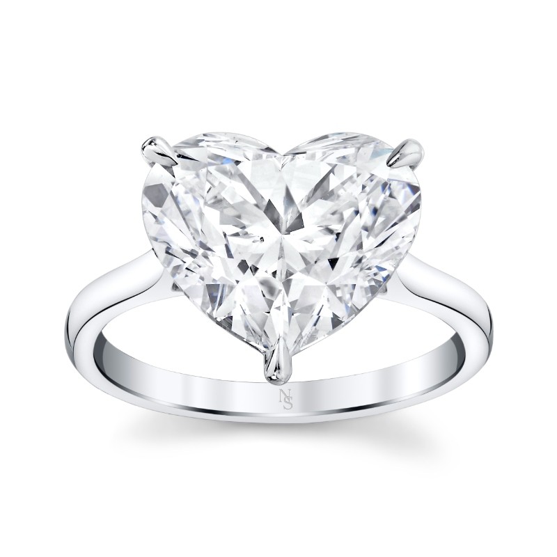 6.36 Carat Heart Diamond Solitaire Ring