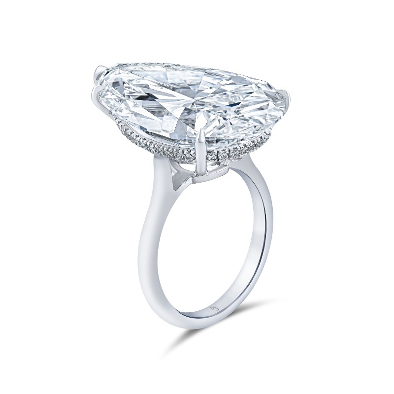 24.16 Carat Pear Diamond Solitaire Ring
