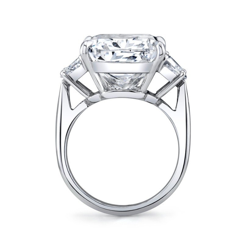 16.71 Carat Cushion Diamond 3-Stone Ring