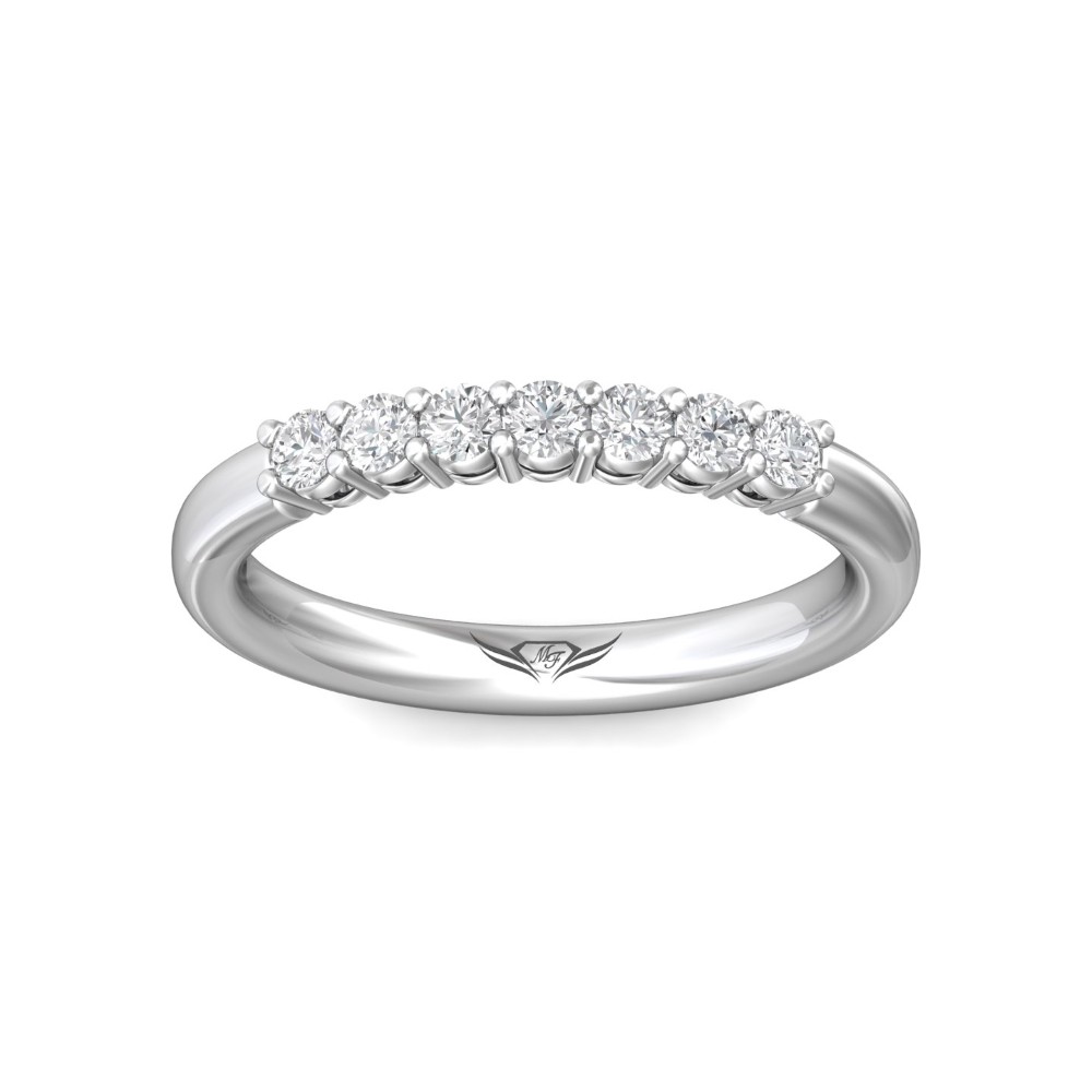 FlyerFit® 14K White Gold Shared Prong Wedding Band