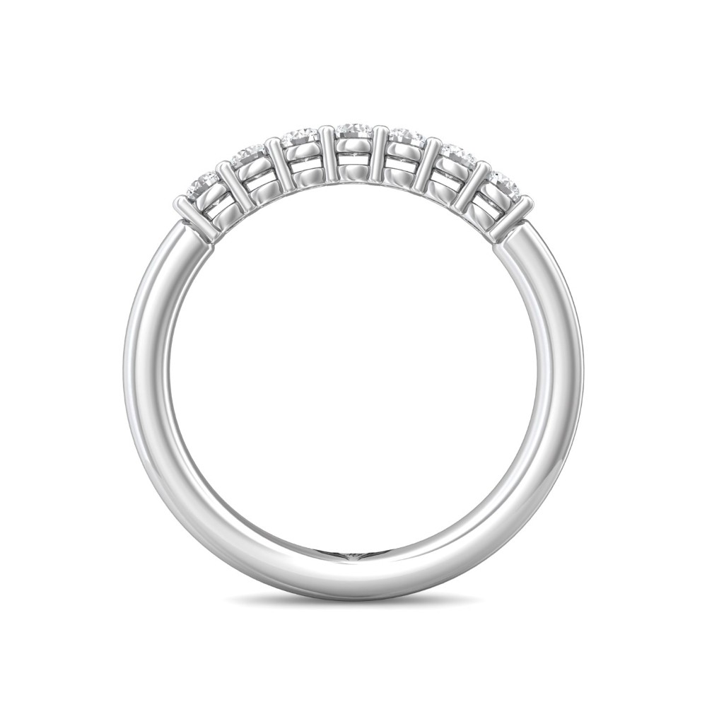 FlyerFit® 14K White Gold Shared Prong Wedding Band