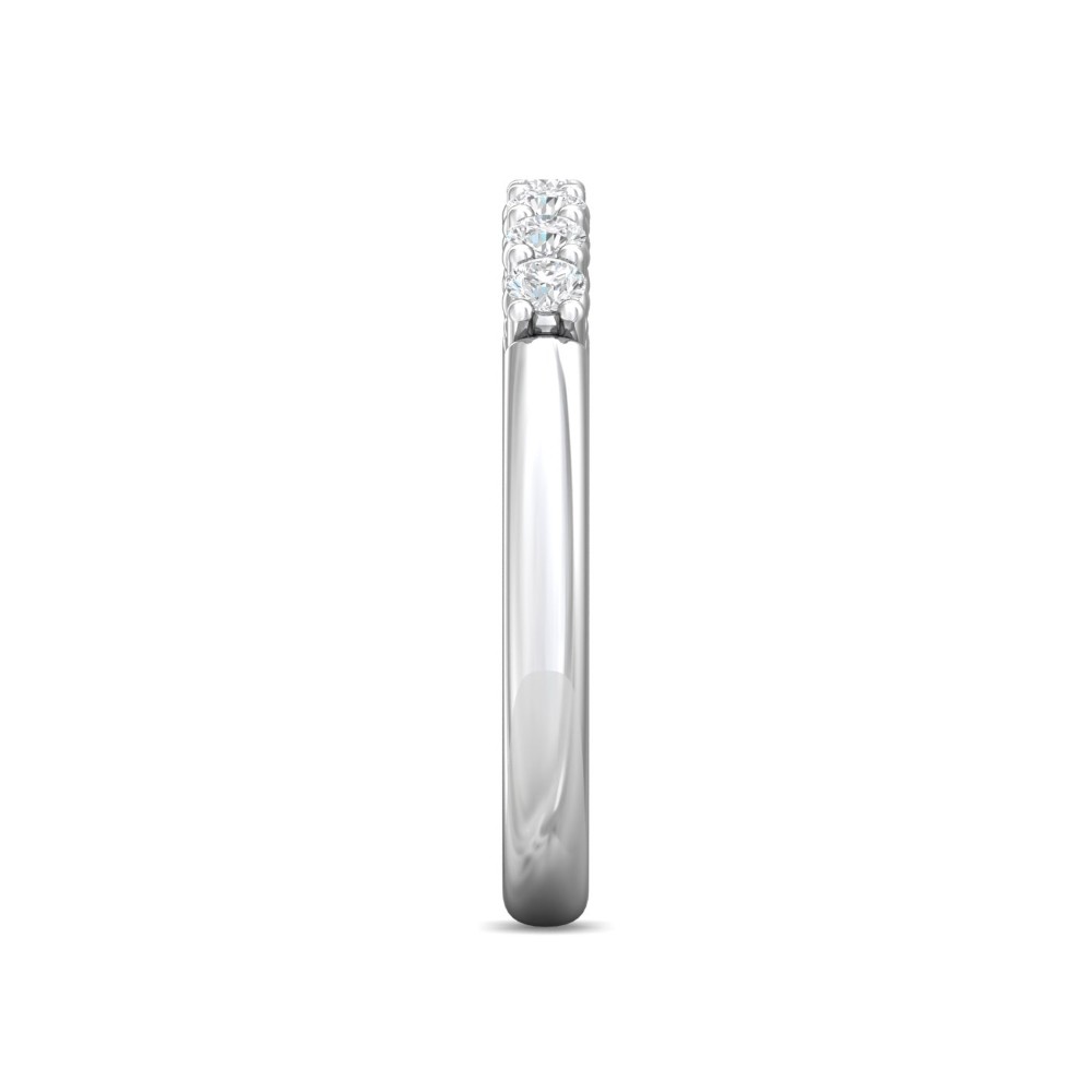 FlyerFit® 14K White Gold Shared Prong Wedding Band