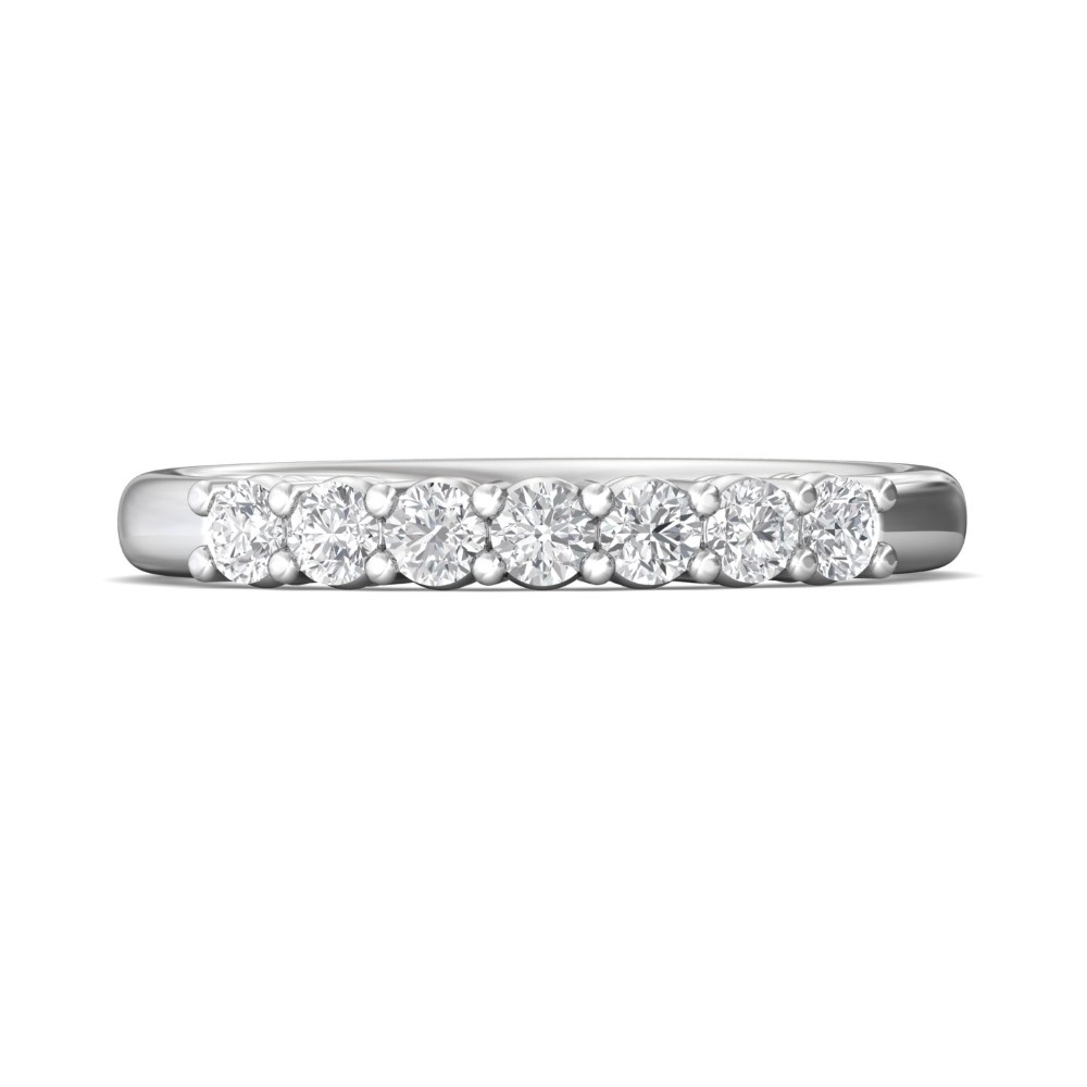 FlyerFit® 14K White Gold Shared Prong Wedding Band