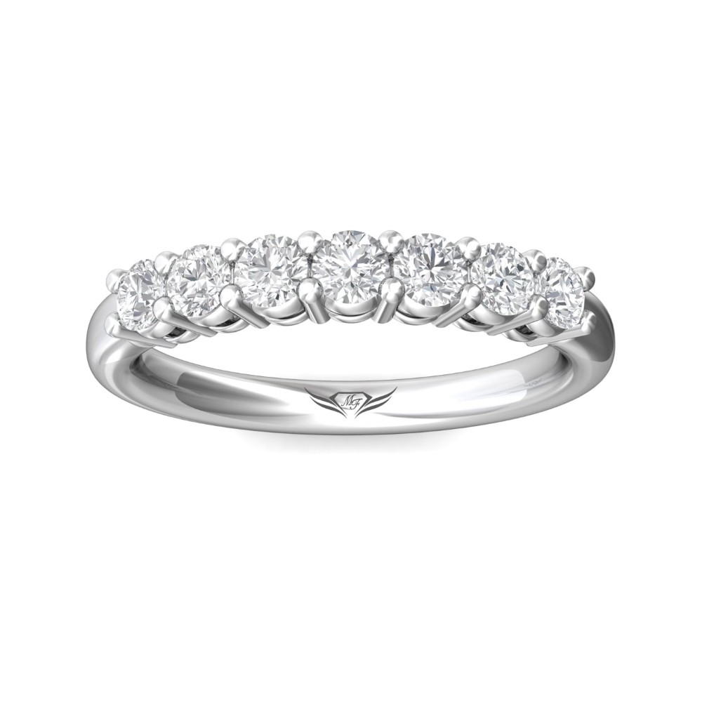 FlyerFit® 14K White Gold Shared Prong Wedding Band