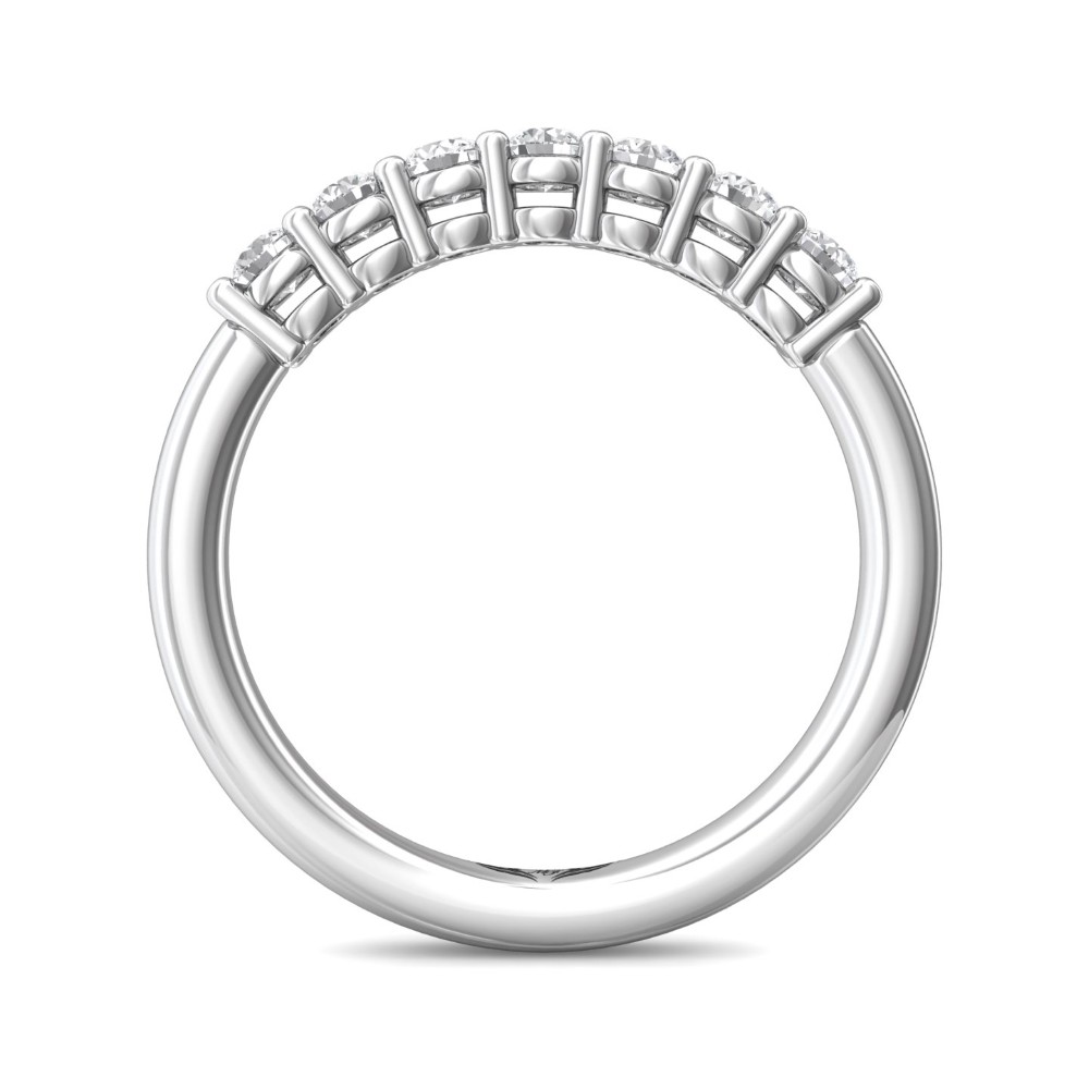FlyerFit® 14K White Gold Shared Prong Wedding Band