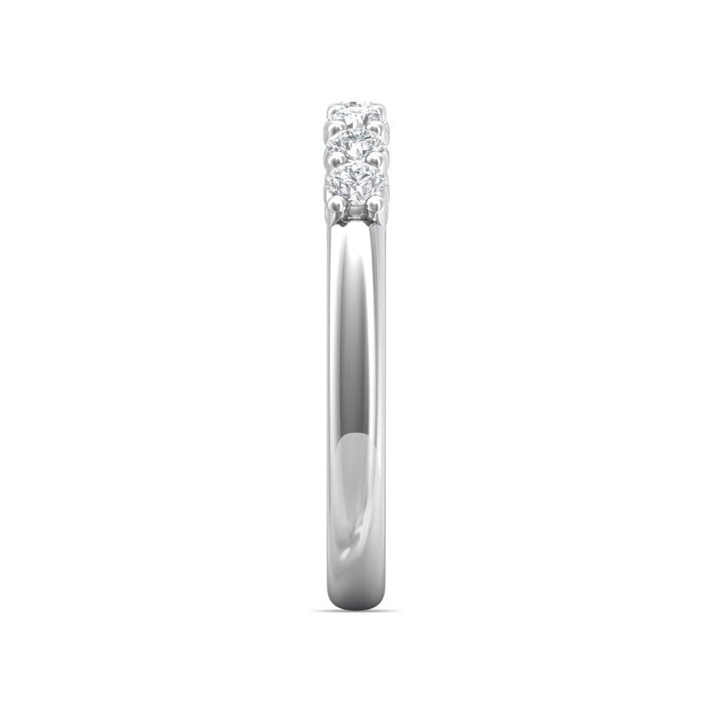 FlyerFit® 14K White Gold Shared Prong Wedding Band