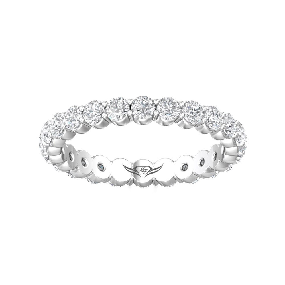 FlyerFit® 14K White Gold Eternity Wedding Band
