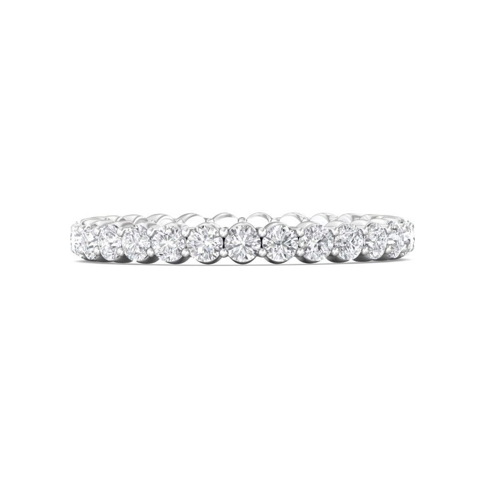 FlyerFit® 14K White Gold Eternity Wedding Band
