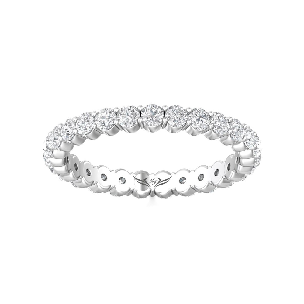 FlyerFit® 14K White Gold Eternity Wedding Band
