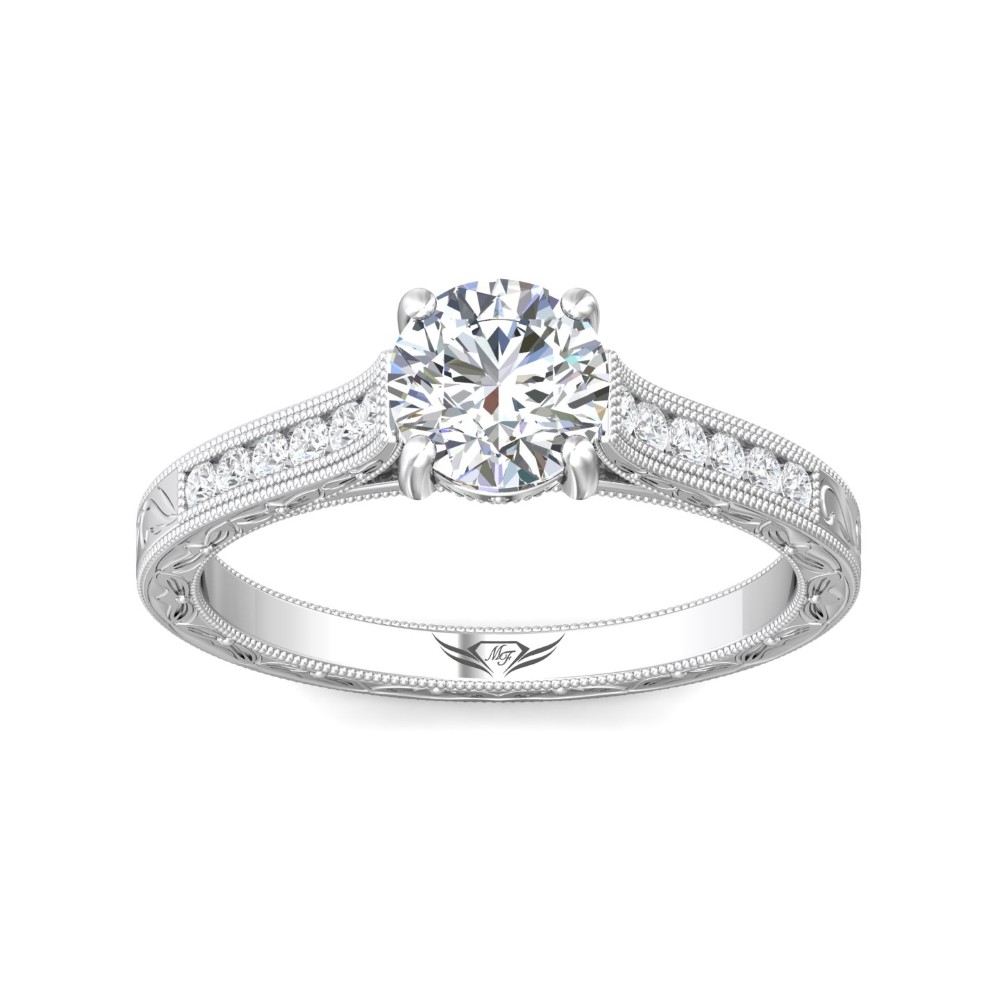 FlyerFit® 14K White Gold Vintage Engagement Ring