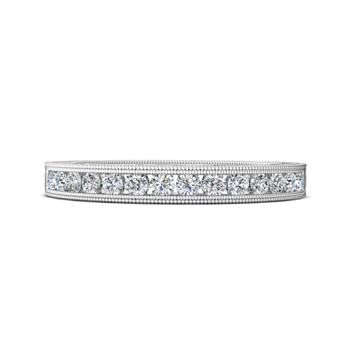 FlyerFit® 14K White Gold Vintage Wedding Band