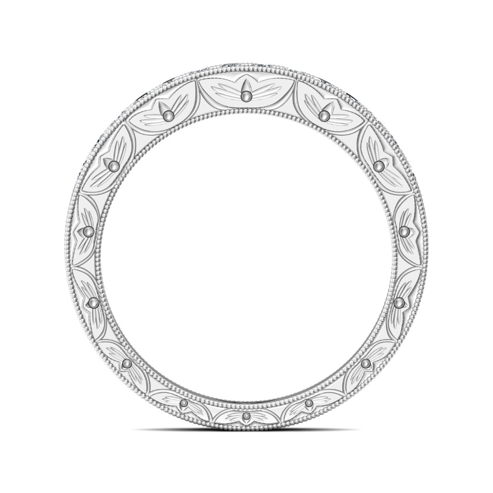 FlyerFit® 14K White Gold Vintage Wedding Band