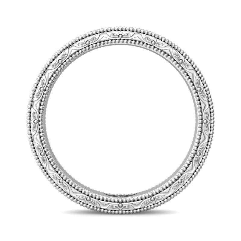FlyerFit® 14K White Gold Vintage Wedding Band