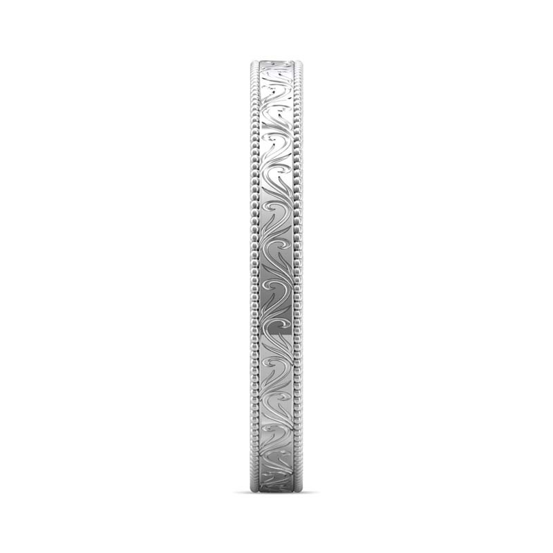 FlyerFit® 14K White Gold Vintage Wedding Band