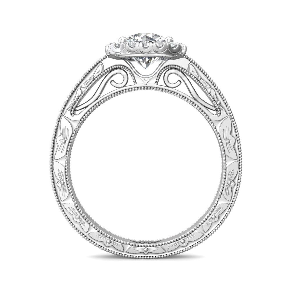 FlyerFit® 14K White Gold Vintage Engagement Ring