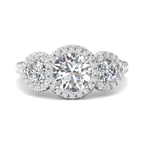 FlyerFit® 14K White Gold Vintage Engagement Ring
