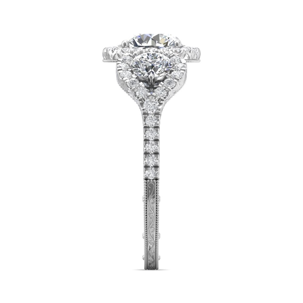 FlyerFit® 14K White Gold Vintage Engagement Ring