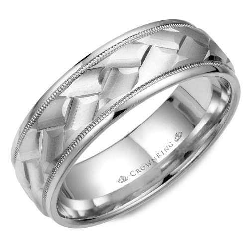 CrownRing Carved Wedding Band