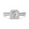 FlyerFit® 14K White Gold Micropave Halo Engagement Ring
