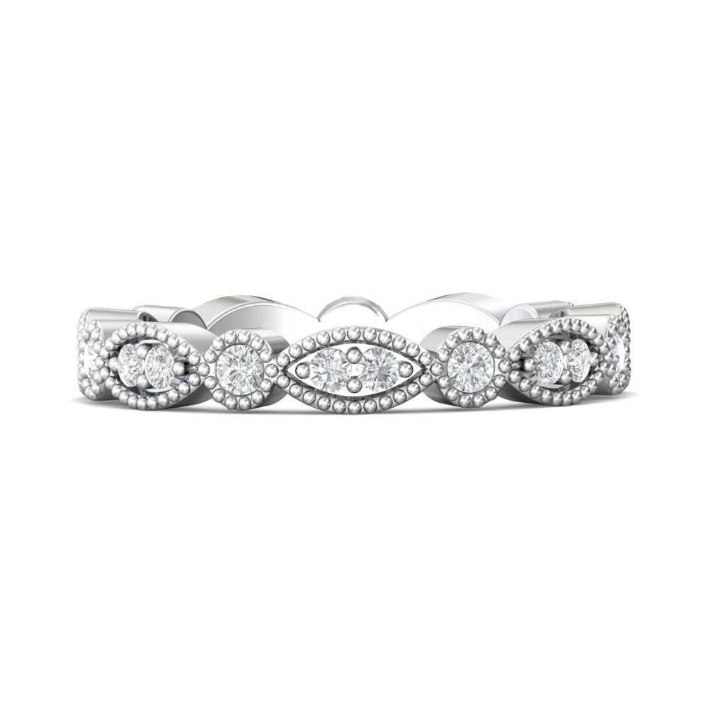 FlyerFit® 14K White Gold Stacker Wedding Band