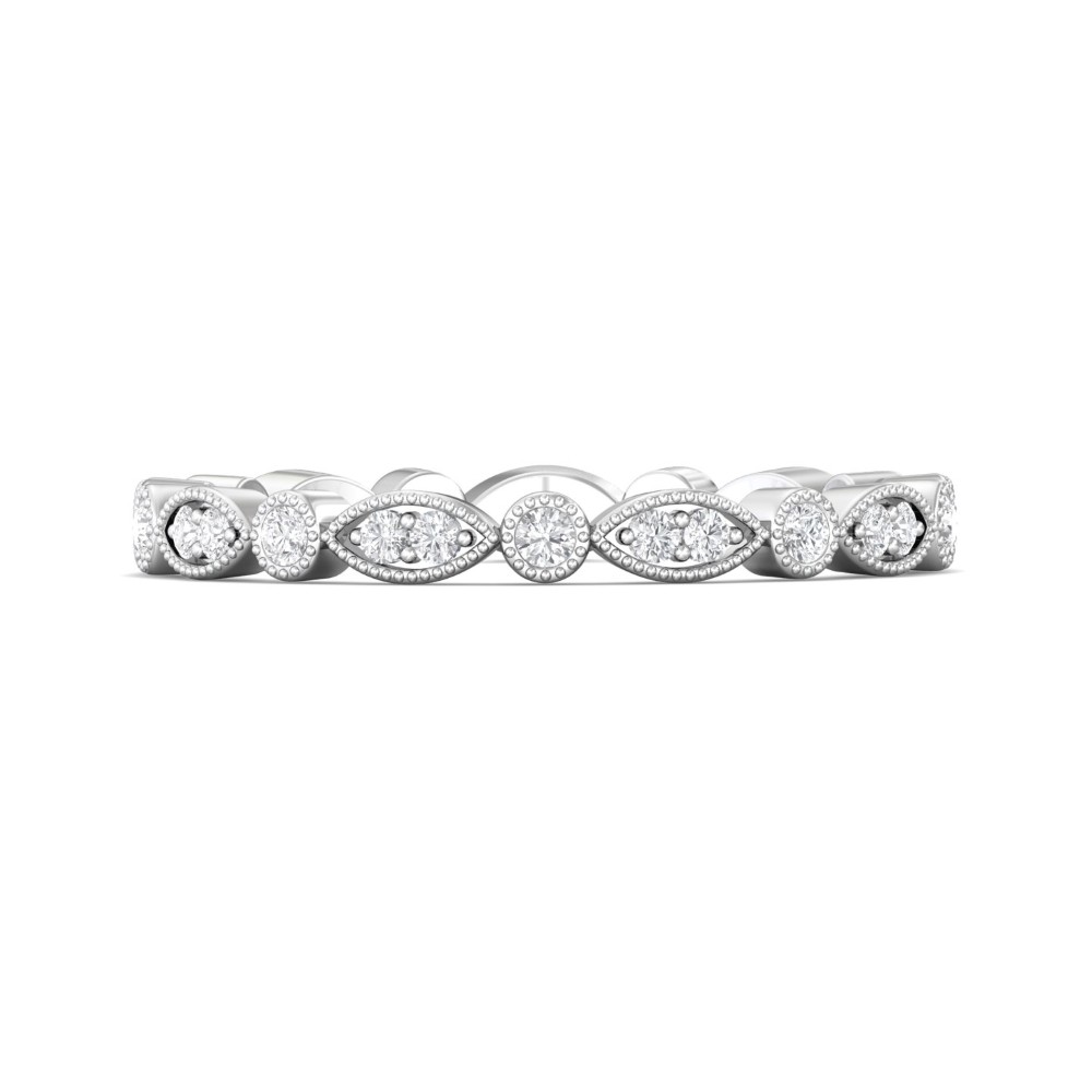 FlyerFit® 14K White Gold Stacker Wedding Band