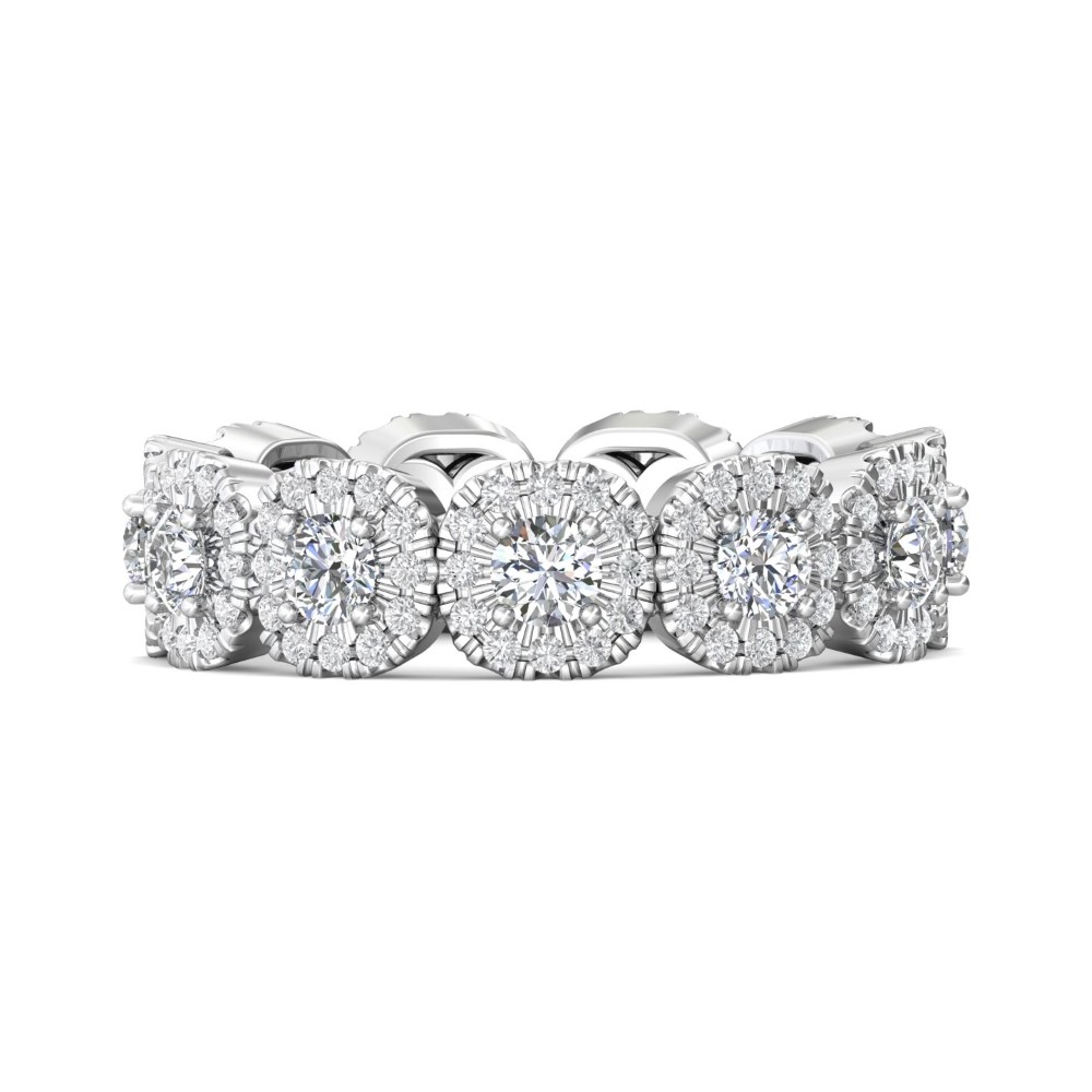 FlyerFit® 14K White Gold Micropave Cutdown Wedding Band