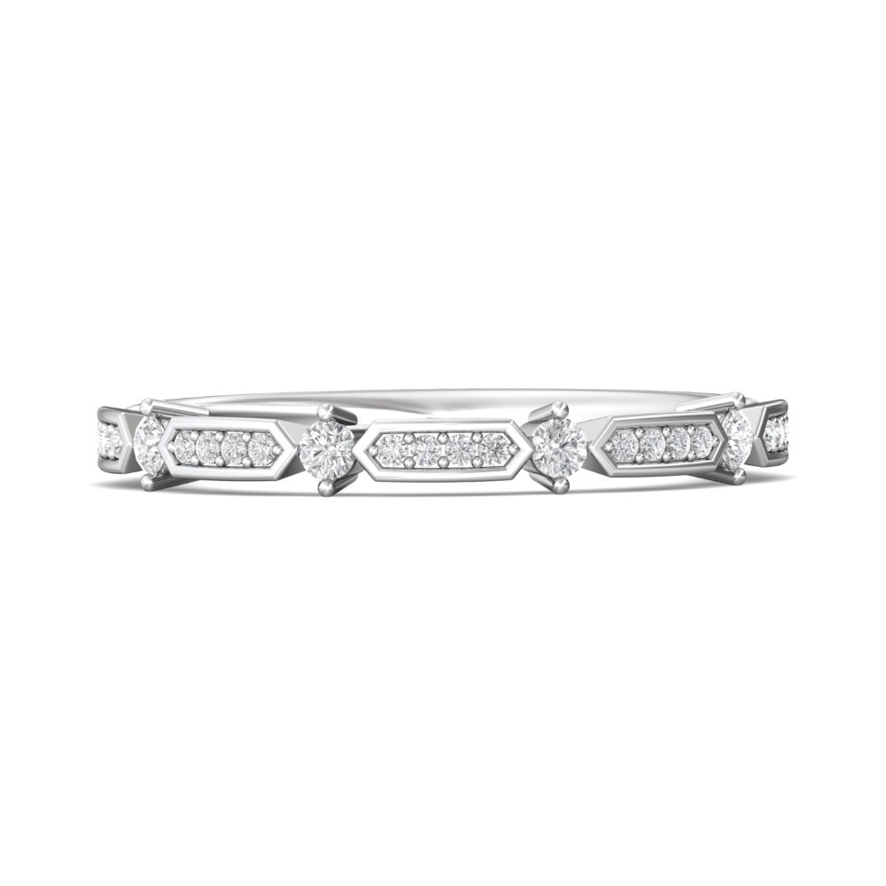FlyerFit® 14K White Gold Stacker Wedding Band