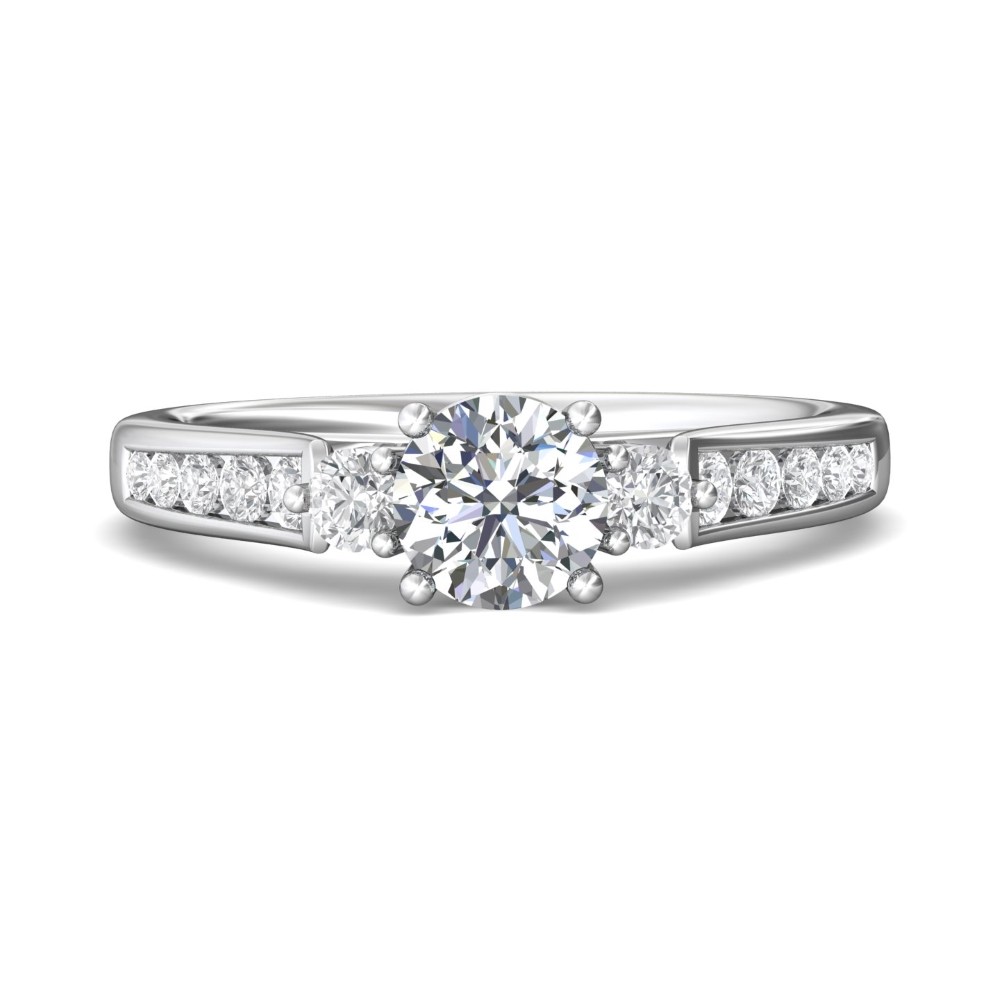 FlyerFit® 14K White Gold Channel/Shared Prong Engagement Ring