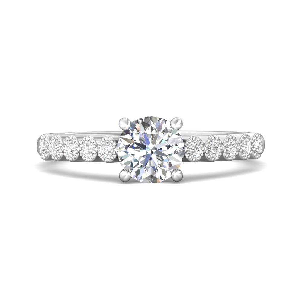 FlyerFit® 14K White Gold Channel/Shared Prong Engagement Ring