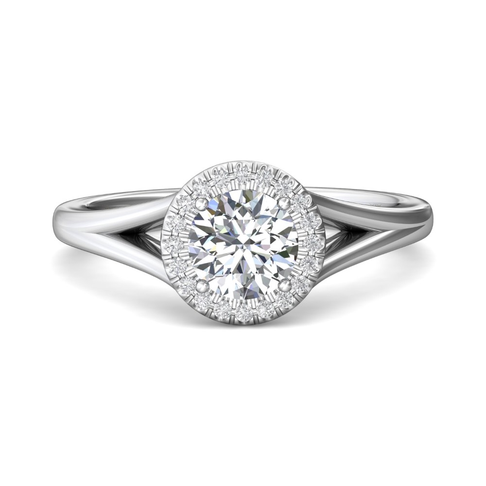 FlyerFit® 14K White Gold Split Shank Engagement Ring