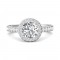 FlyerFit® 14K White Gold Micropave Halo Engagement Ring