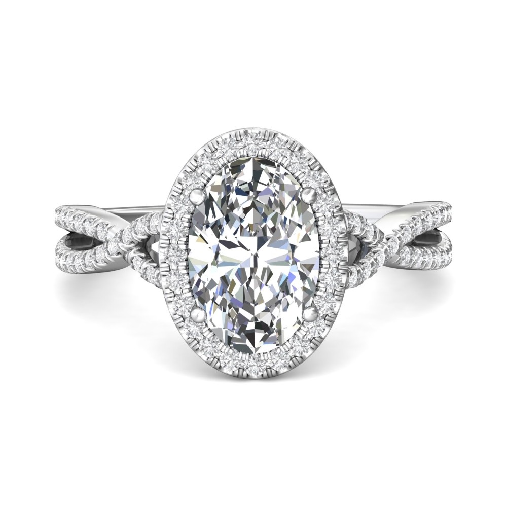 FlyerFit® 14K White Gold Split Shank Engagement Ring