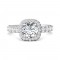 FlyerFit® 14K White Gold Micropave Halo Engagement Ring