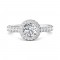 FlyerFit® 14K White Gold Micropave Halo Engagement Ring