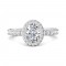 FlyerFit® 14K White Gold Micropave Halo Engagement Ring