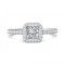 FlyerFit® 14K White Gold Micropave Halo Engagement Ring